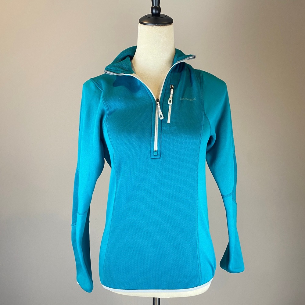 Patagonia Pullover Women's Size XS Teal Piton Hybrid Half Zip Fleece